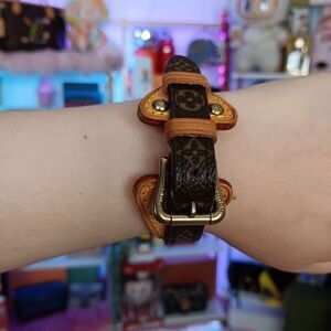 Louis Vuitton Brown Monogram Vachetta Leather Theda Bracelet